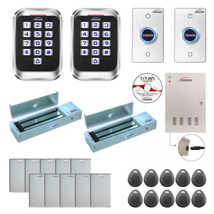 Access control security systems with 1200 lbs Magnetic Door Locks, card readers, software - FPC-8231