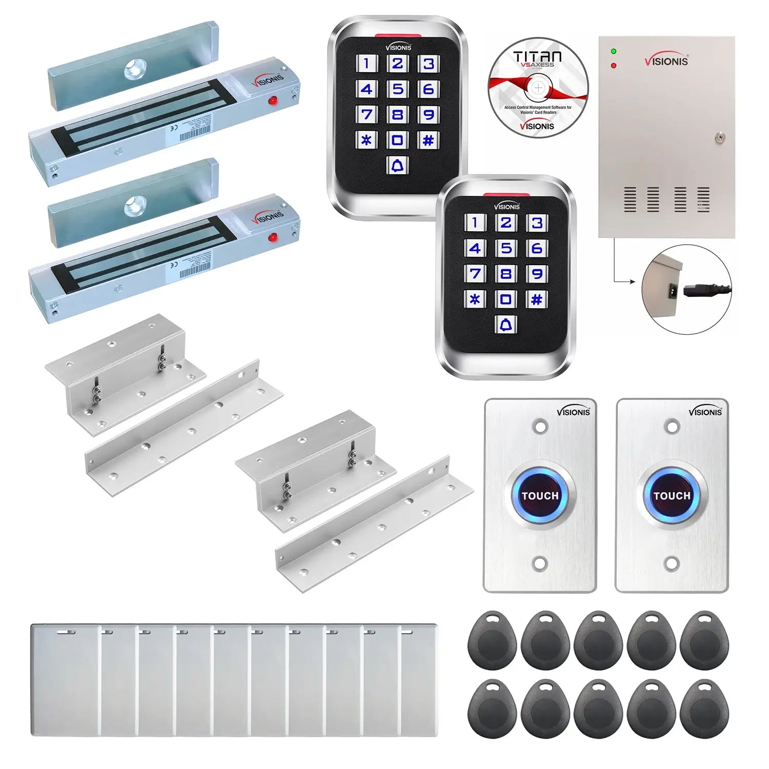 Building access control systems with 300 lbs Magnetic Door Locks, card readers, software - FPC-8232