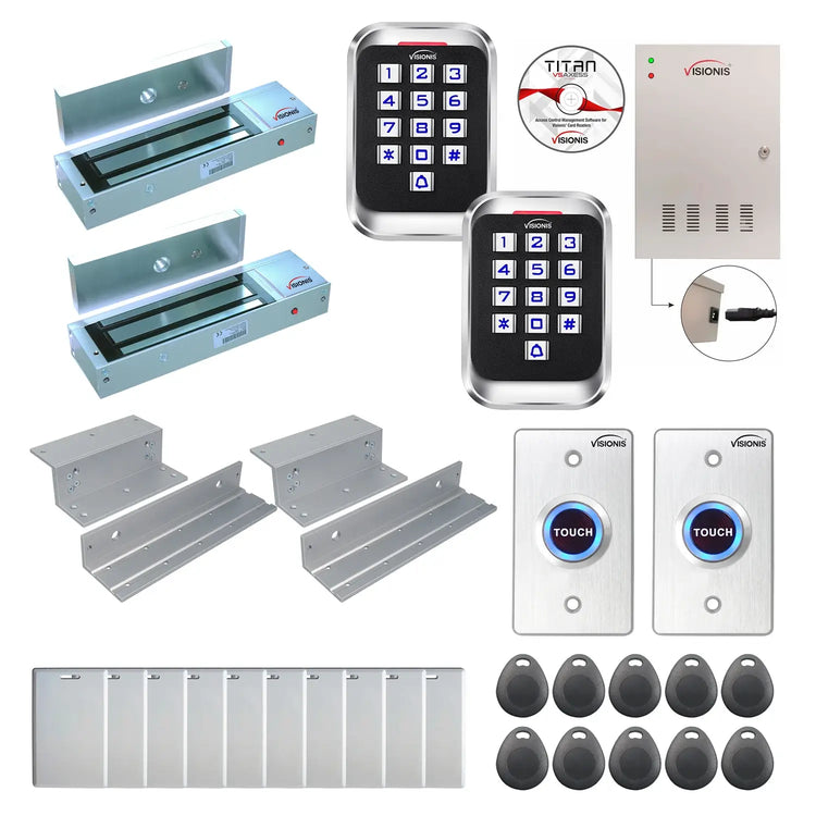 Building access control systems with 1200 lbs Magnetic Door Locks, card readers, software - FPC-8234