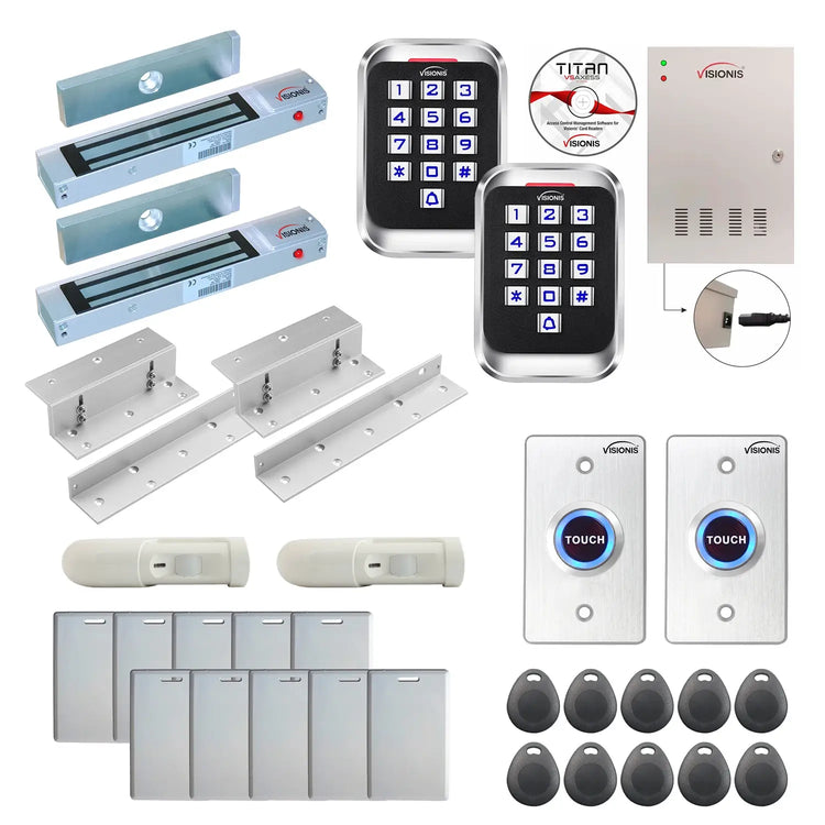Building access control systems with 300 lbs Magnetic Door Locks, card readers, PIR Motion Sensors, software - FPC-8238