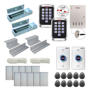 Building access control systems with 1200 lbs Magnetic Door Locks, card readers, PIR Motion Sensors, software - FPC-8240
