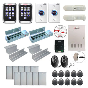 Building access control systems with 1200 lbs Magnetic Door Locks, card readers, PIR Motion Sensors, software - FPC-8246