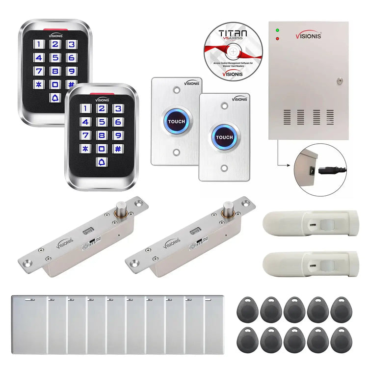 Access control systems for office buildings with Electric Bolt Lock card readers, PIR Motion Sensors, software - FPC-8249
