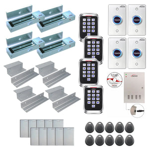 Access control systems for office buildings with 1200 lbs Maglocks, card readers, push to exit buttons, software - FPC-8258