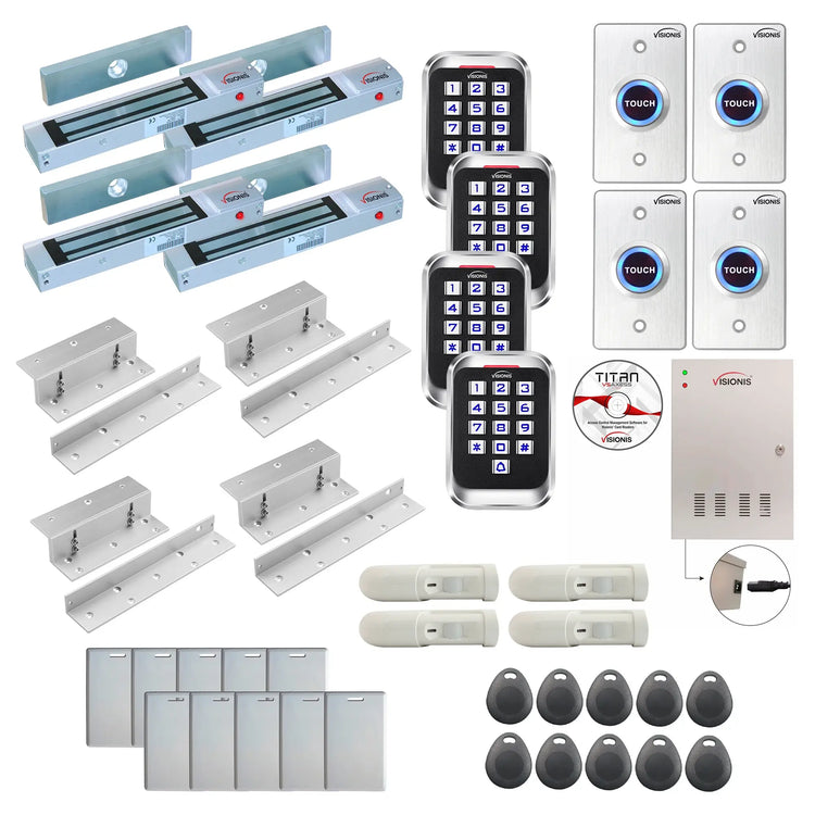 Access control systems for office buildings with 300 lbs Maglocks, card readers, push to exit buttons, software - FPC-8262