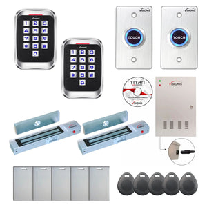 Access control systems for business with 300 lbs Magnetic Door Locks, card readers, push to exit buttons, software - FPC-8269