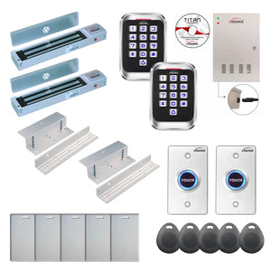 Access control systems for business with 600 lbs Magnetic Door Locks, card readers, push to exit buttons, software - FPC-8273