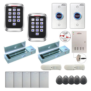 Access control systems for business with 1200 lbs Magnetic Door Locks, card readers, push to exit buttons, software - FPC-8277