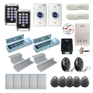 Office access control systems with 1200 lbs Magnetic Door Locks, card readers, push to exit buttons, software - FPC-8286