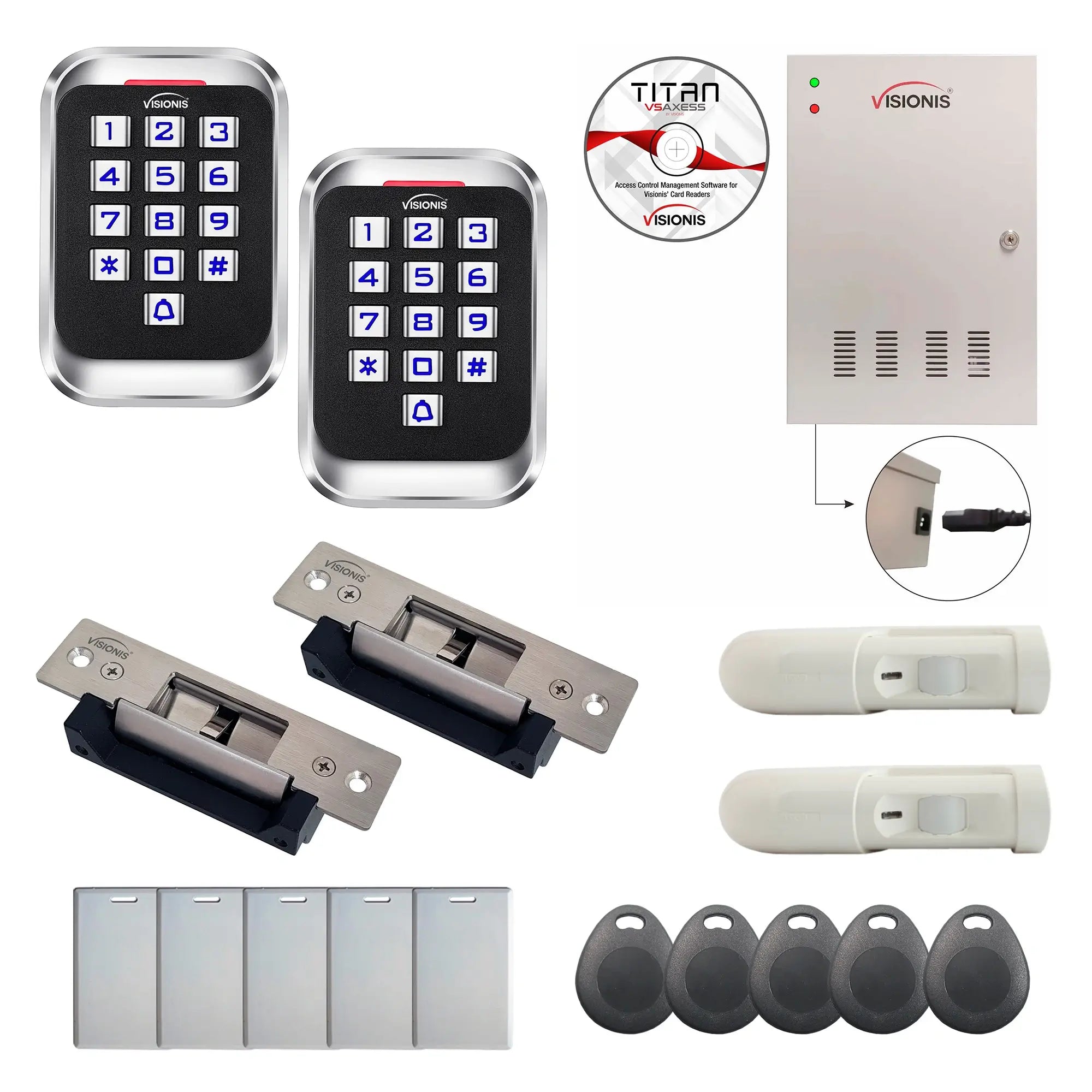 Office access control systems with Electric Door Strikes, card readers, PIR Motion Sensors, software - FPC-8290