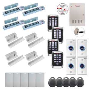 Badge access control systems with 300 lbs maglocks, card readers, exit buttons, software - FPC-8296