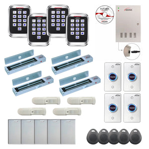 Badge access control systems with 600 lbs maglocks, card readers, PIR motion sensors, software - FPC-8300