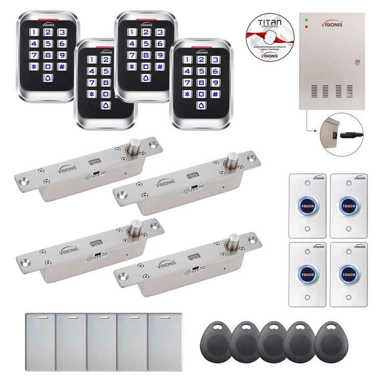 Badge access control systems with Electric Bolt Lock, card readers, software - FPC-8305
