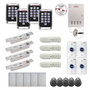 Badge access control systems with Electric Bolt Lock, card readers, PIR motion sensors, software - FPC-8307