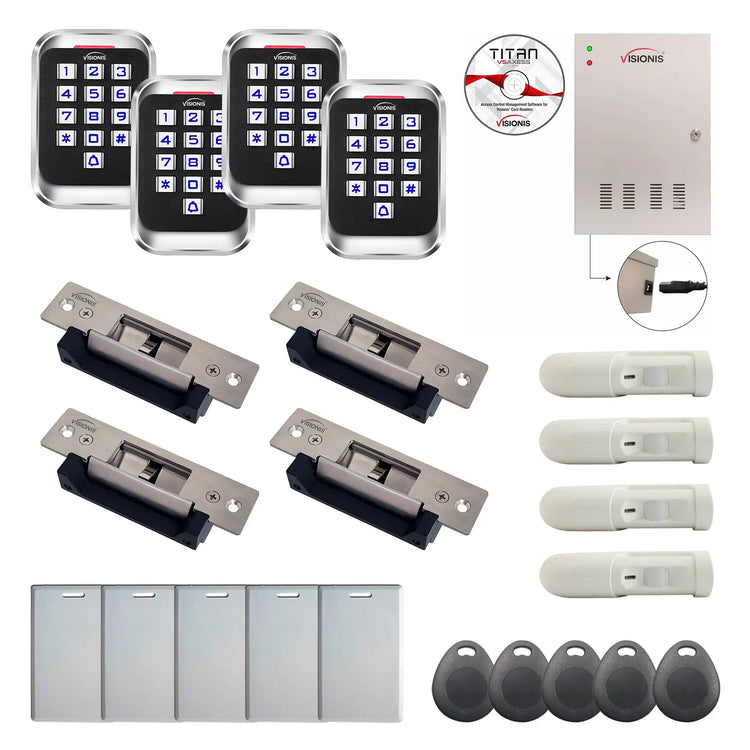 Door access control systems for Office with Electric Door Strikes, card readers, software - FPC-8308