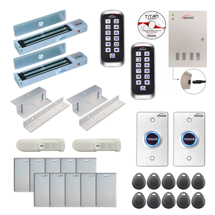 Door access control systems for Office with 600 lbs Magnetic Door Locks, card readers, motion sensors, software - FPC-8343