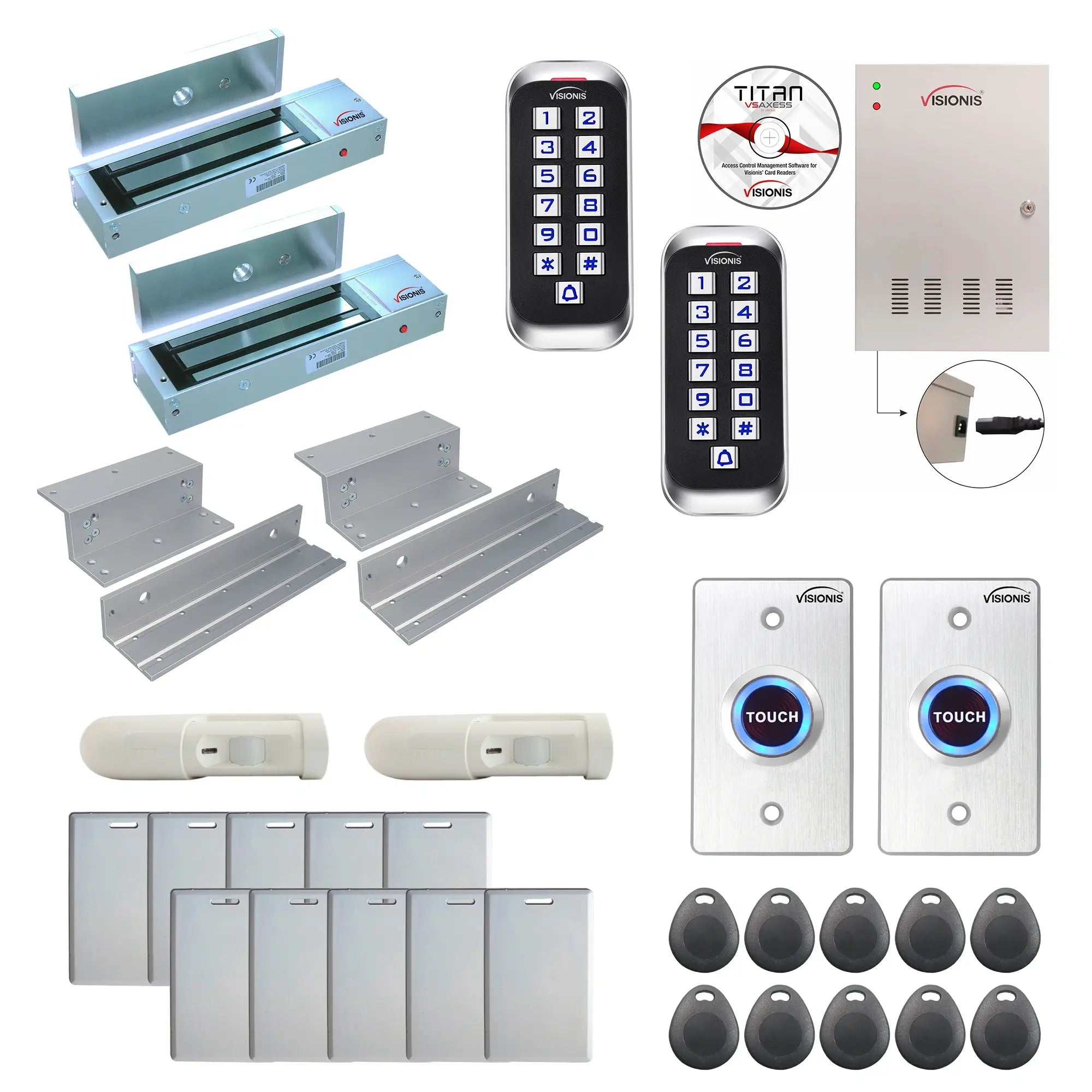Door access control systems for Office with 1200 lbs Magnetic Door Locks, card readers, motion sensors, software - FPC-8344