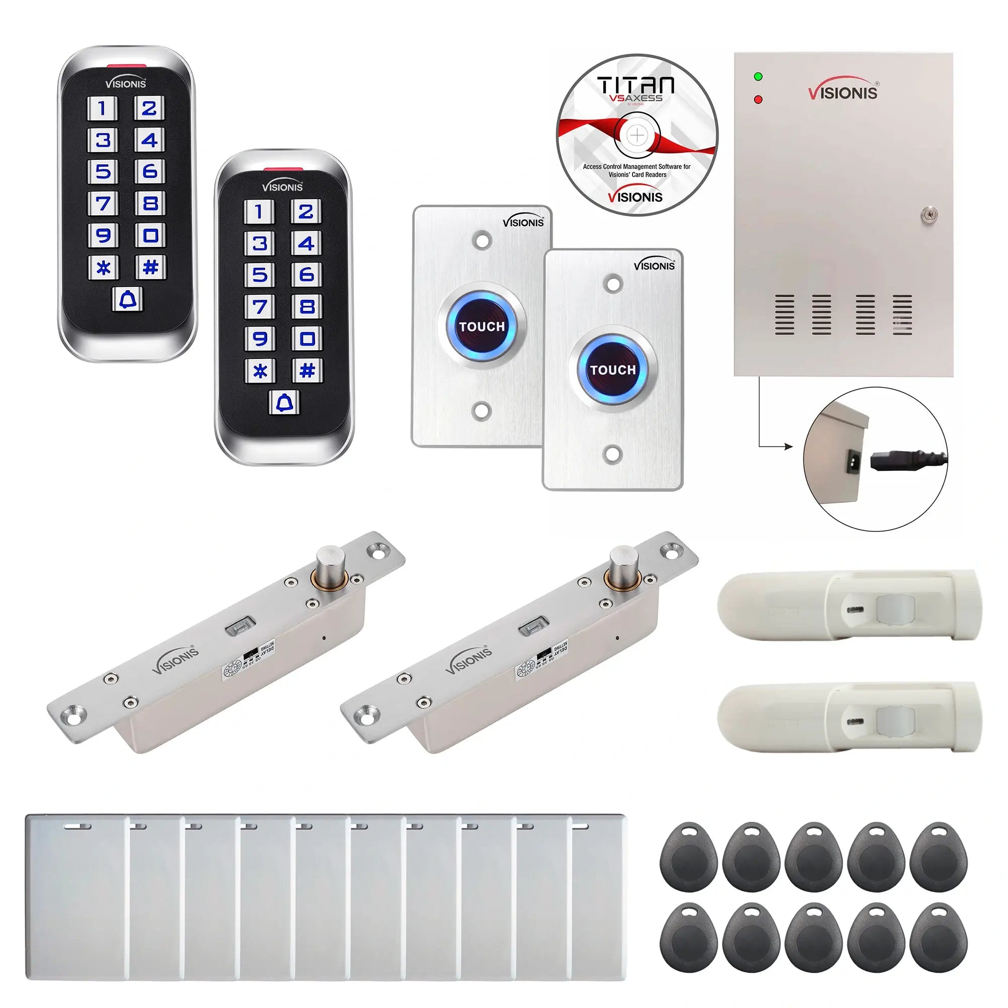 Commercial door access control systems with electric bolt lock, card readers, software - FPC-8353