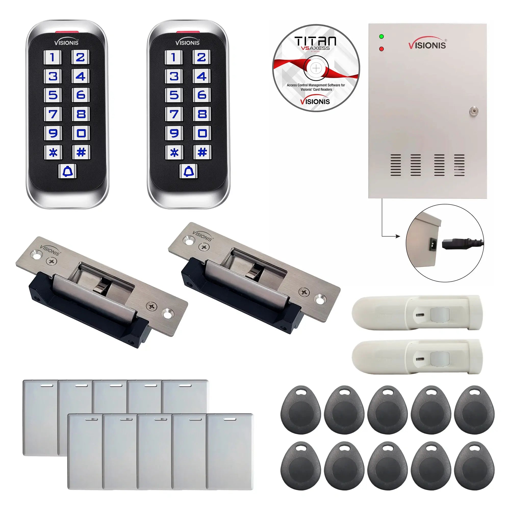 Commercial door access control systems with electric door strikes, card readers, software - FPC-8354