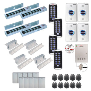 Commercial door access control systems with 600 lbs maglocks, card readers, exit buttons, software - FPC-8361