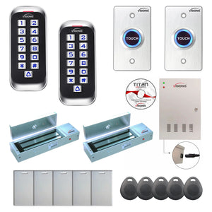 Commercial building access control systems with 1200 lbs Magnetic Door Locks, exit button, software - FPC-8375