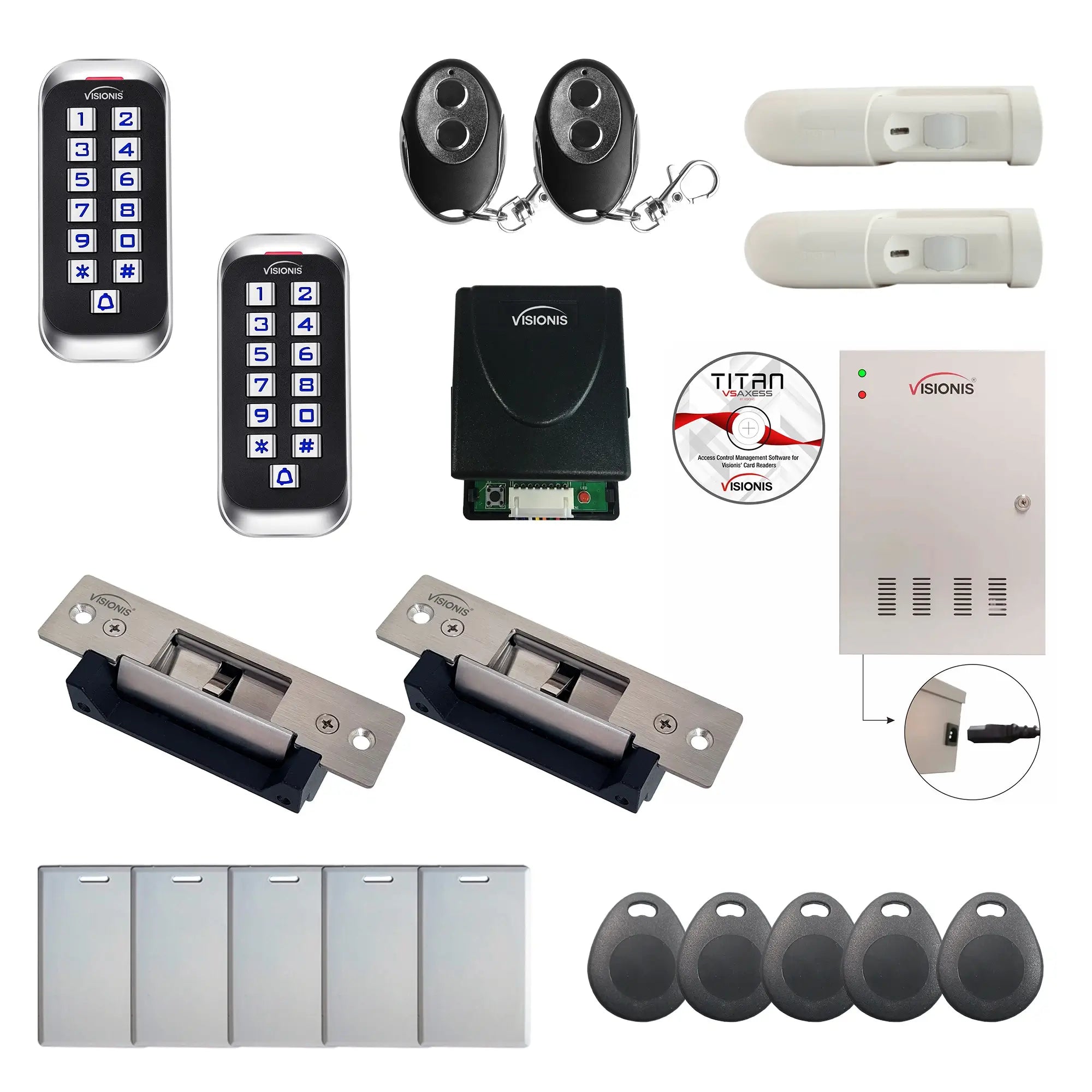Commercial access control systems with Electric Door Strikes, card reader, Time and Attendance Software - FPC-8396