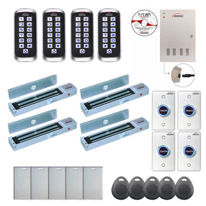 Commercial access control systems with 600 lbs magnetic door locks, card reader, Time and Attendance Software - FPC-8398