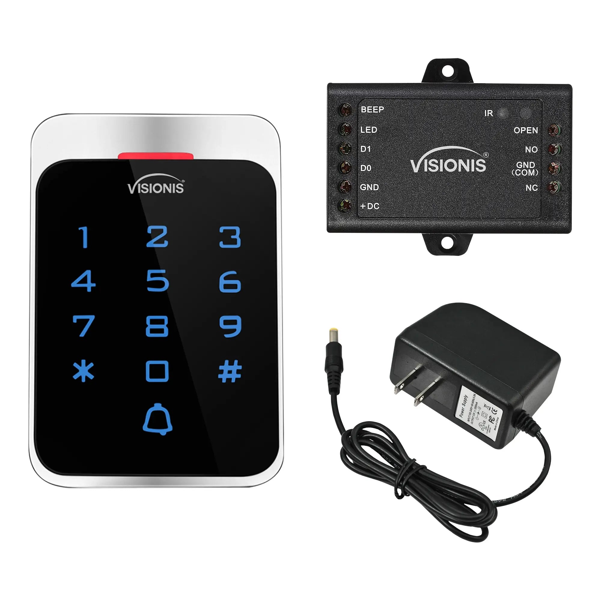 Standalone Access Control Keypad and Card Reader + Mini Controller + Power Supply - FPC-8908