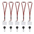 A set of five red and black retractable lanyards with detachable breakaway clips and clear badge holder - FPC-9411