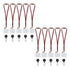 A pack of 10 red and black retractable lanyards with detachable breakaway clips and clear badge holder - FPC-9412