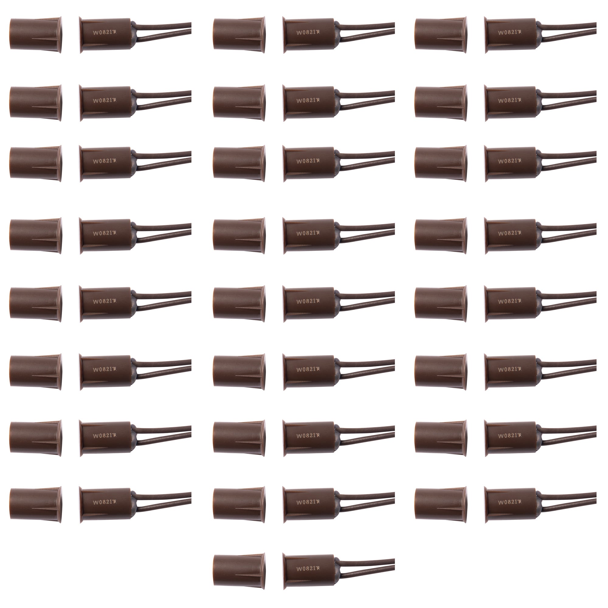 TANE Mini Recessed Wired Window Door Contact Sensor Alarm Magnetic Reed Switch For Home Security And Burglar Alarm Systems BROWN Color Normally Open + UL Listed MINI-10-WG-BR-PK25 (Pack Of 25)