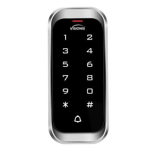 Visionis VIS-3003 - Access Control Indoor + Outdoor Rated IP68 Metal Anti Vandal Digital Touch Keypad + Reader Standalone + Wiegand 26 Slim Design No Software EM