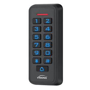 Visionis VIS-3008 Security Access Control Keypad, black, IP68-rated, outdoor weatherproof keypad with card reader