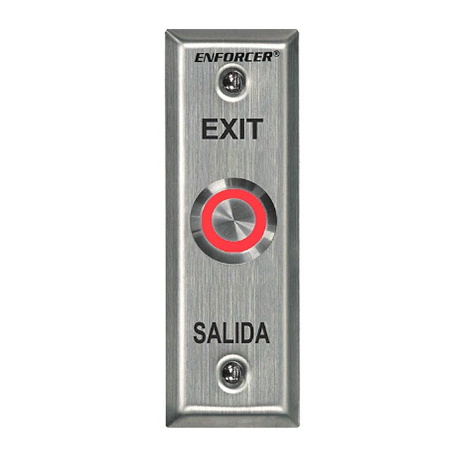 Seco-Larm SD-7175SGEX1Q Enforcer Slimline Request-To-Exit Plate With 1″ Illuminated Red/Green LED Push Button