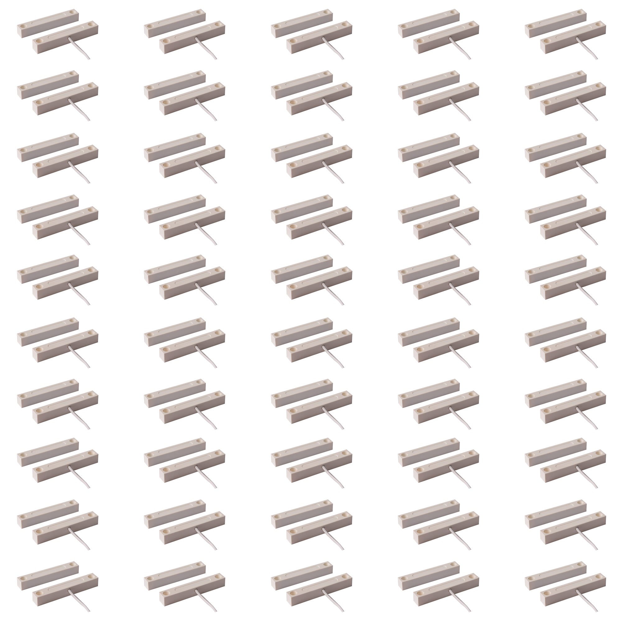 TANE Wired Surface Mount Magnetic Door Window Contact WHITE Color Magnetic Contact Switch Reed Switch Alarm Security, Home Security, Burglar Alarm Systems + UL Listed SM-20-WG-WH-PK50 (Pack Of 50)