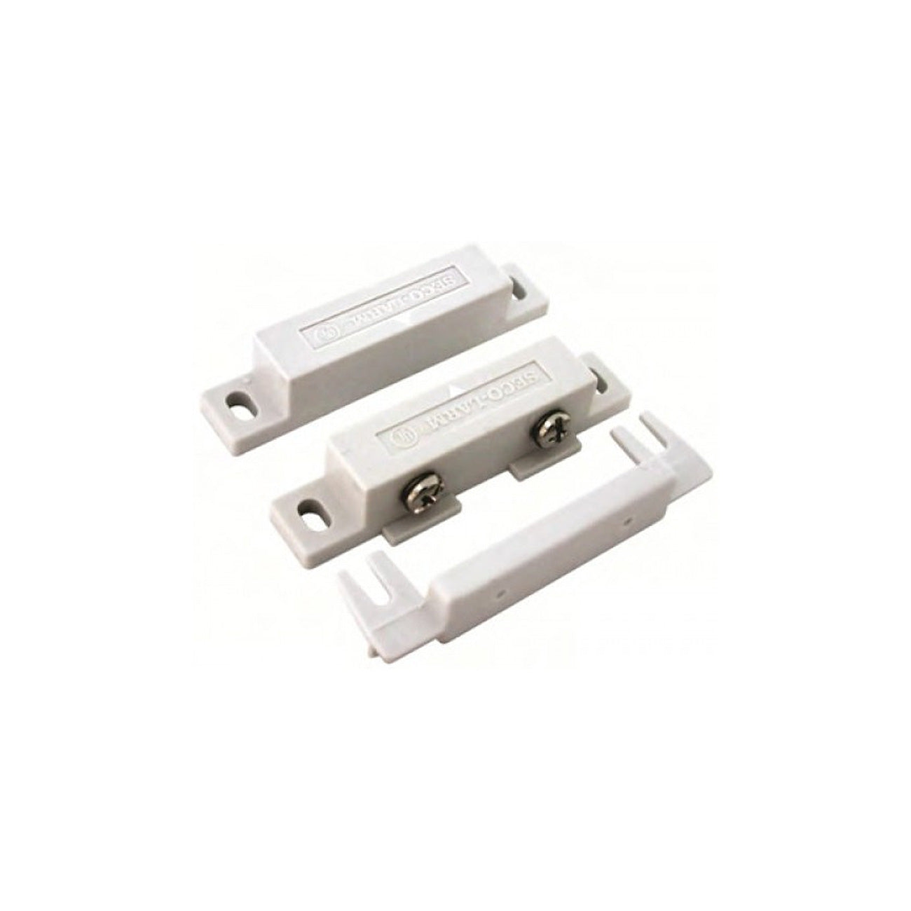 SM-200Q/W Seco-Larm Screw-Terminal Surface-Mount Magnetic Contacts, White, Surface-Mount Magnetic Contacts, Screw Mount Using Side Tabs, Terminal Cover Provided