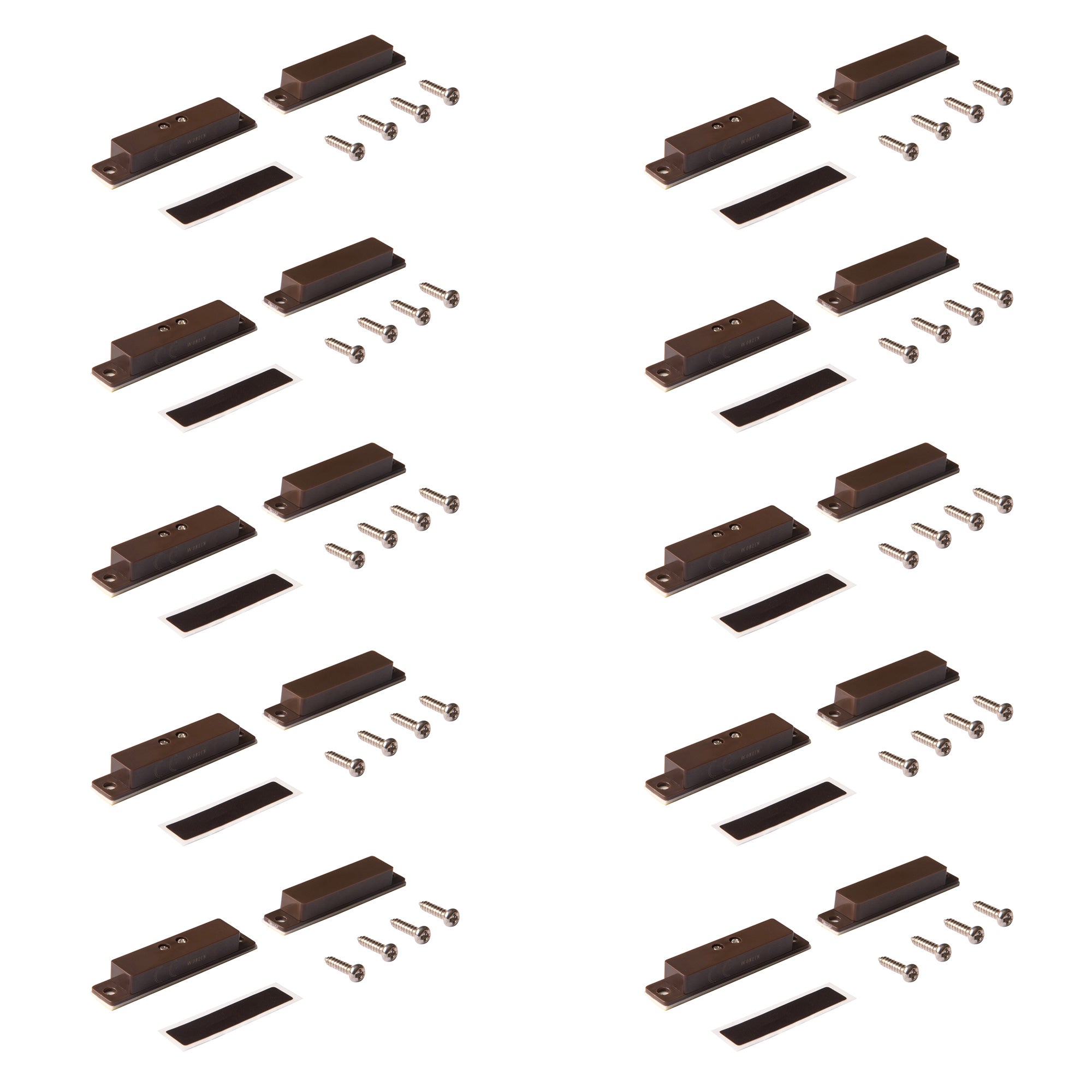 TANE Wired Surface Mount Quick Connect Magnetic Door Window Contact BROWN Color Alarm Security Magnetic Contact Switch Reed Switch Normally Open + UL Listed TANE-60QC-WG-BR-PK10 (Pack Of 10)