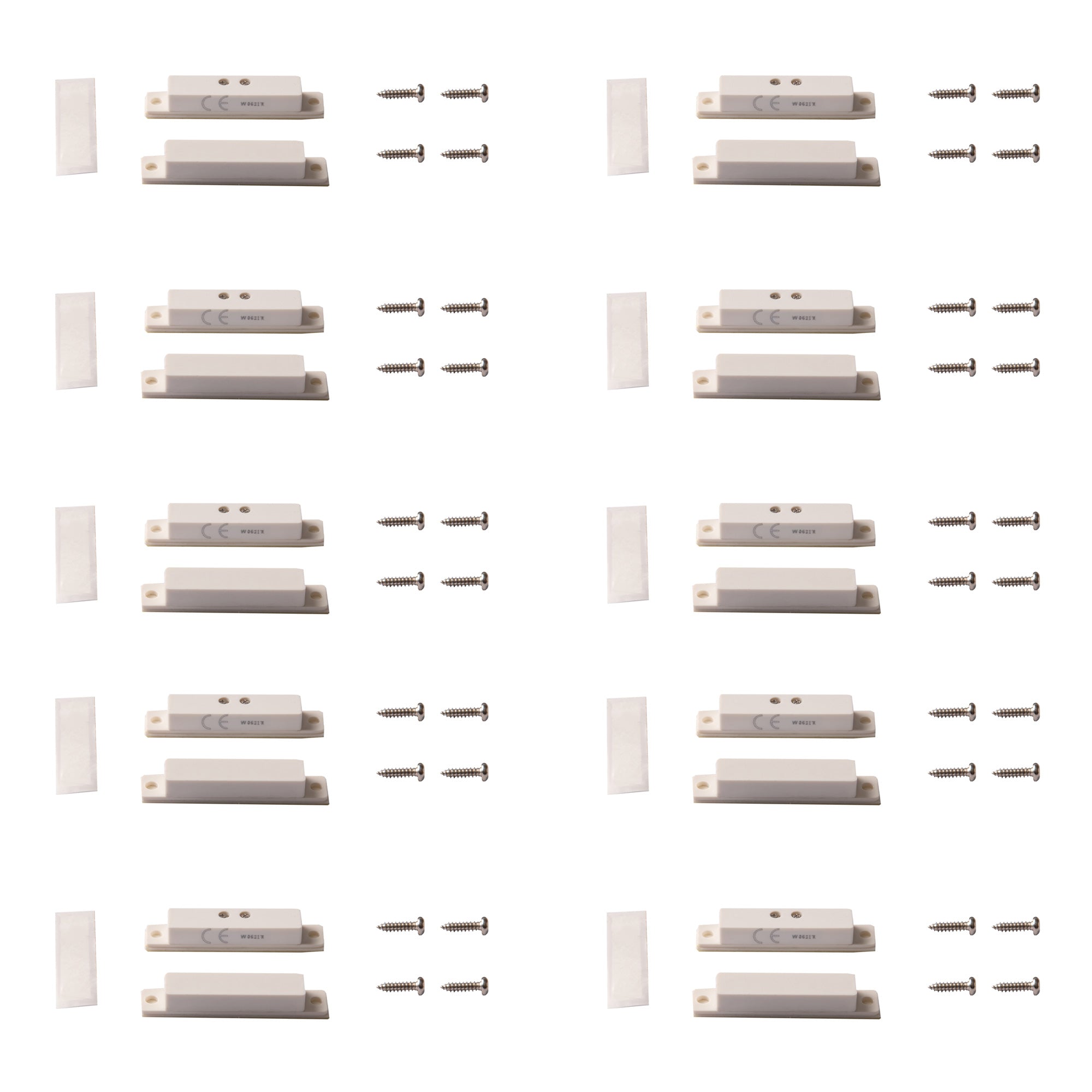 TANE Wired Surface Mount Quick Connect Magnetic Door Window Contact WHITE Color Alarm Security Magnetic Contact Switch Reed Switch Normally Open + UL Listed TANE-60QC-WG-WH-PK10 (Pack Of 10)