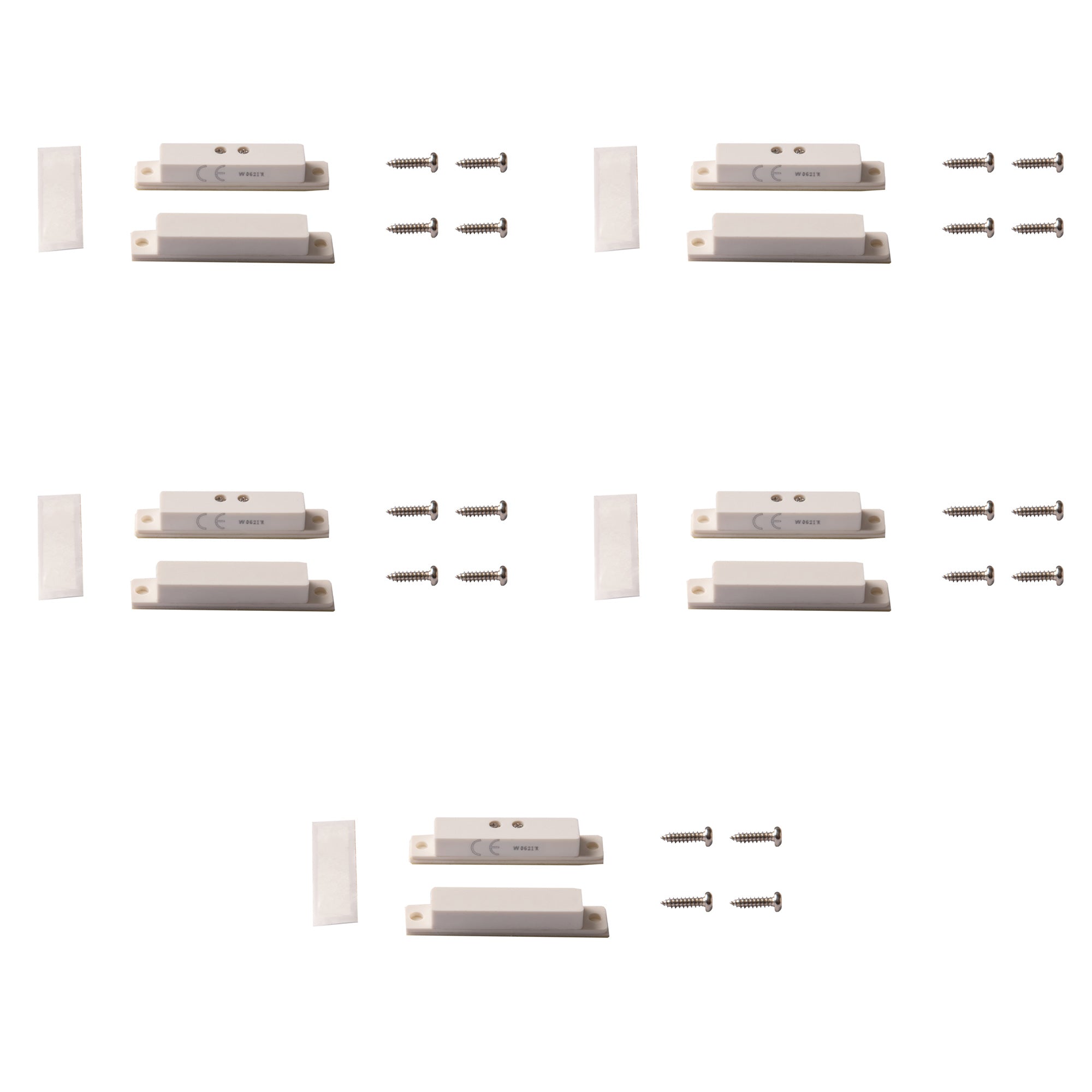 TANE Wired Surface Mount Quick Connect Magnetic Door Window Contact WHITE Color Alarm Security Magnetic Contact Switch Reed Switch Normally Open + UL Listed TANE-60QC-WG-WH-PK5 (Pack of 5)