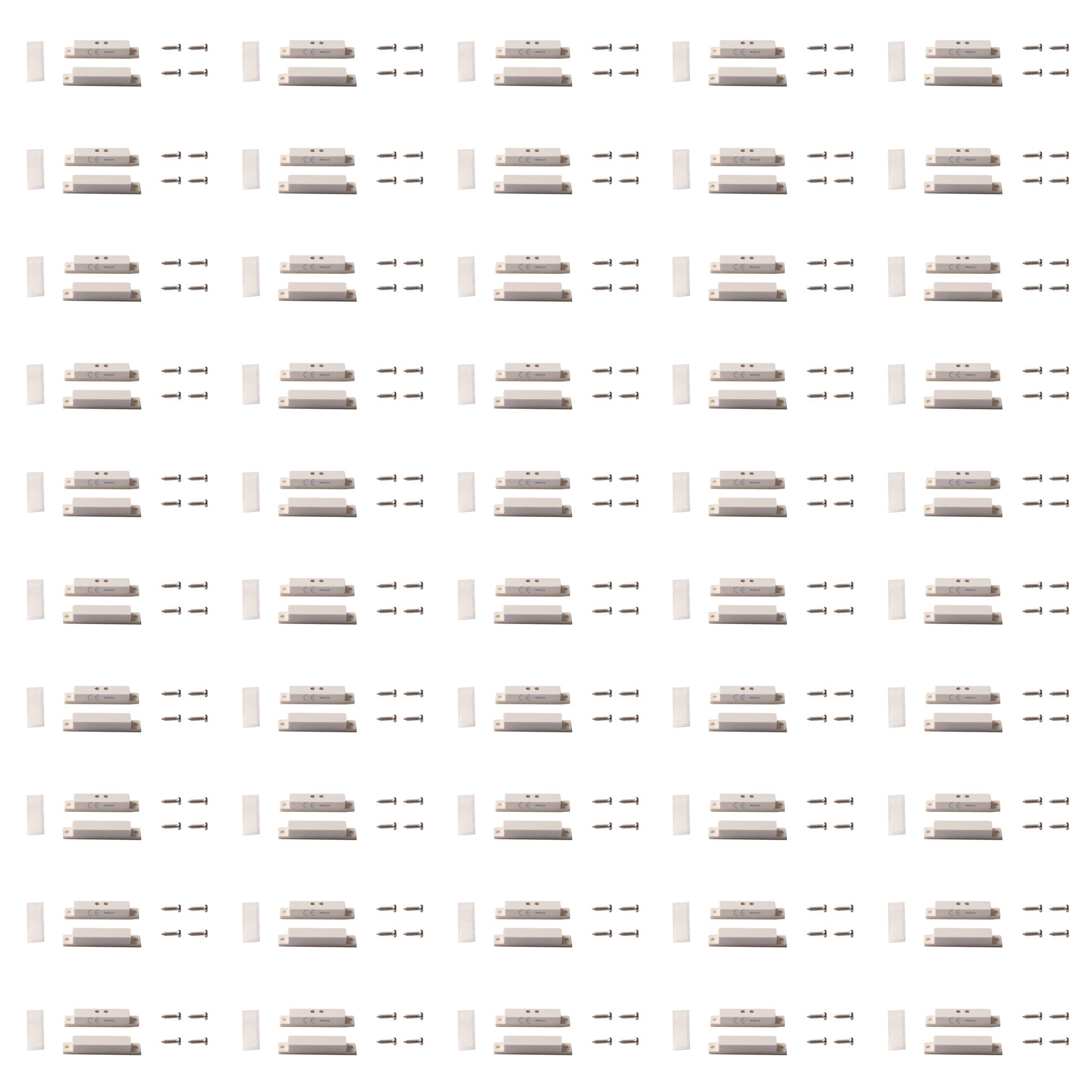 TANE Wired Surface Mount Quick Connect Magnetic Door Window Contact WHITE Color Alarm Security Magnetic Contact Switch Reed Switch Normally Open + UL Listed TANE-60QC-WG-WH-PK50 (Pack of 50)