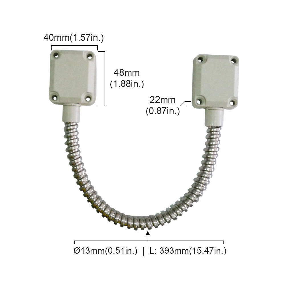 VIS-2000 - Flexible Stainless Steel Armored Door Loop Zinc plated with Metal Ends