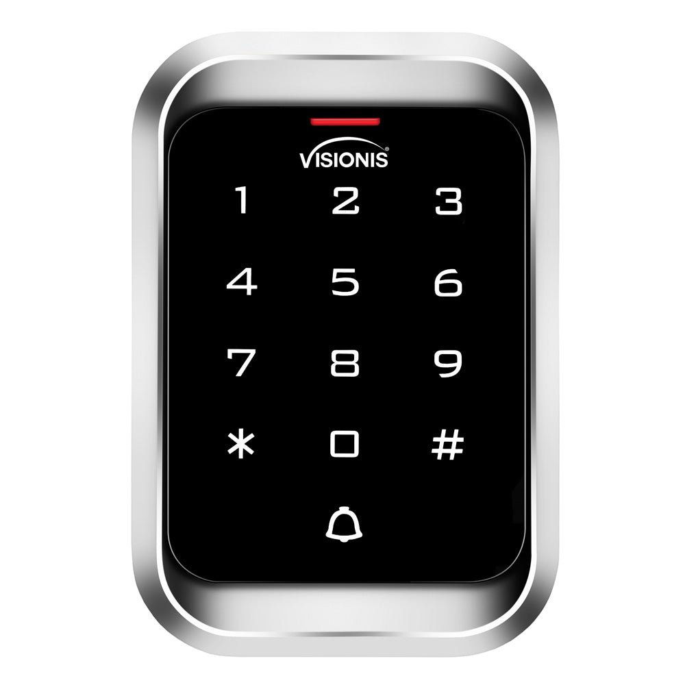 Visionis VIS-3000 - Access Control Indoor + Outdoor Rated IP68 Metal Anti Vandal Digital Touch Keypad + Reader Standalone + Wiegand 26 Wide Design No Software EM