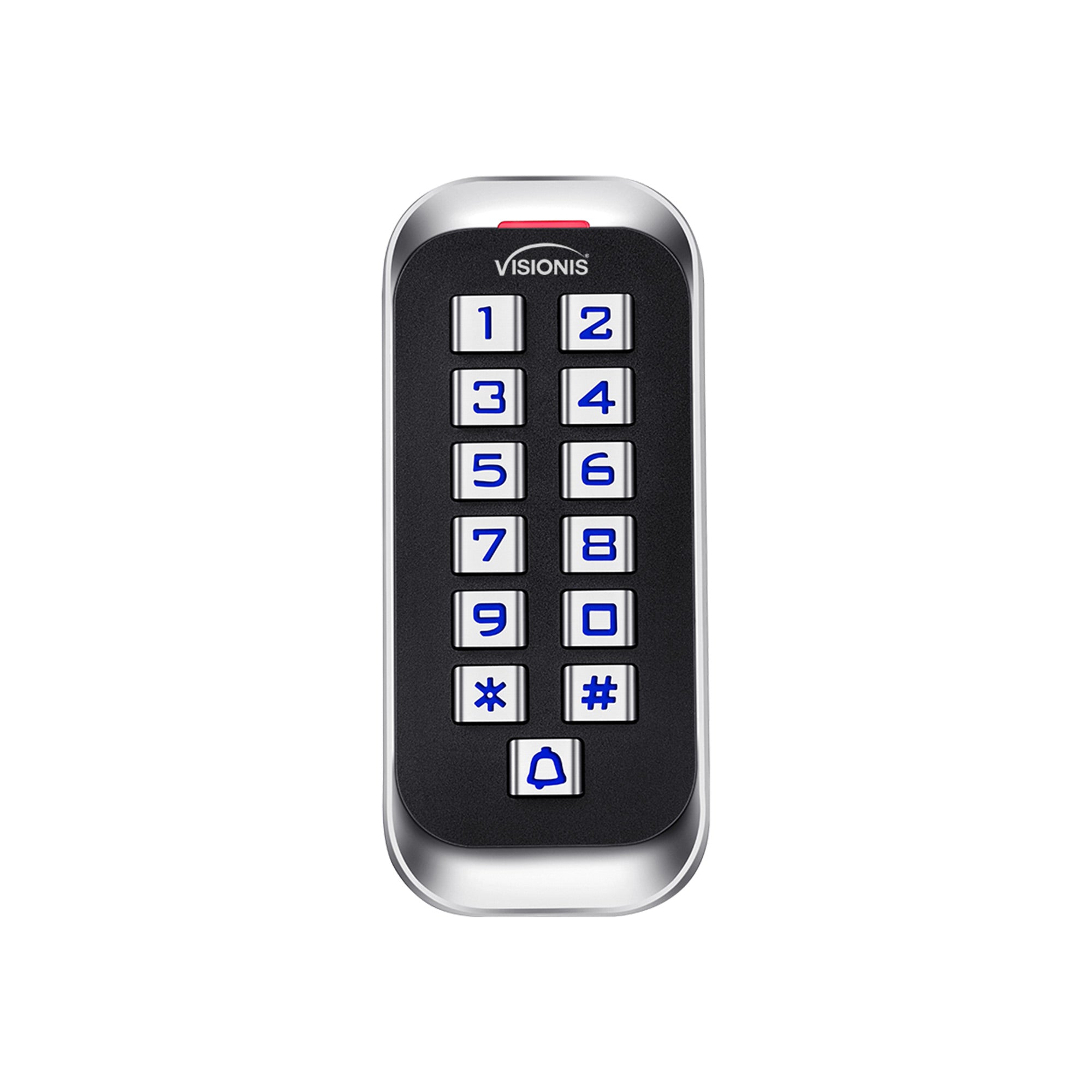 Visionis VIS-3005 - Access Control Indoor + Outdoor Rated IP68 Metal Anti Vandal Keypad + Reader Standalone + Wiegand 26 Slim Design No Software EM Cards