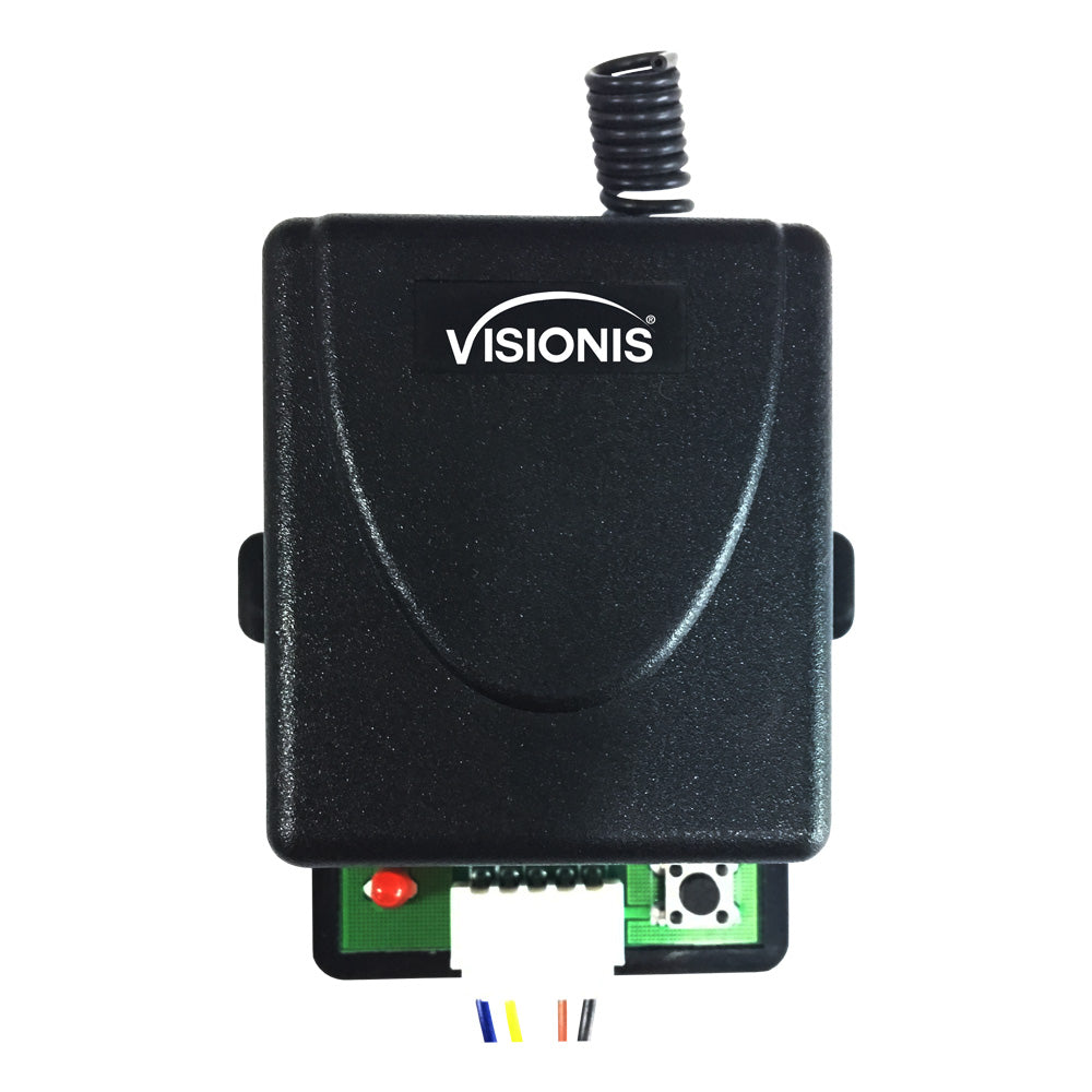 Wireless Receiver. One Channel RF 315MHz. Up to 160ft (50m) of Operating Distance. For Opening Doors, Garage Doors, and Gates - VIS-8004 Visionis