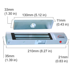 300lb Indoor Electromagnetic Lock with LED Sensor VIS-ML300LED