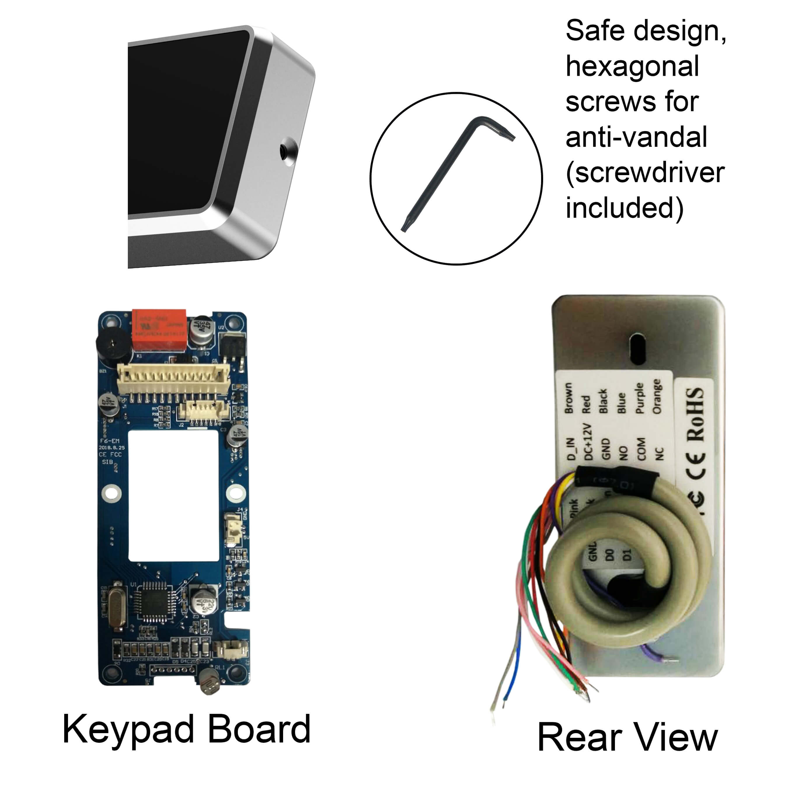 Standalone fingerprint access control system, Visionis VIS-3024, biometric reader with mini controller and Wiegand 26