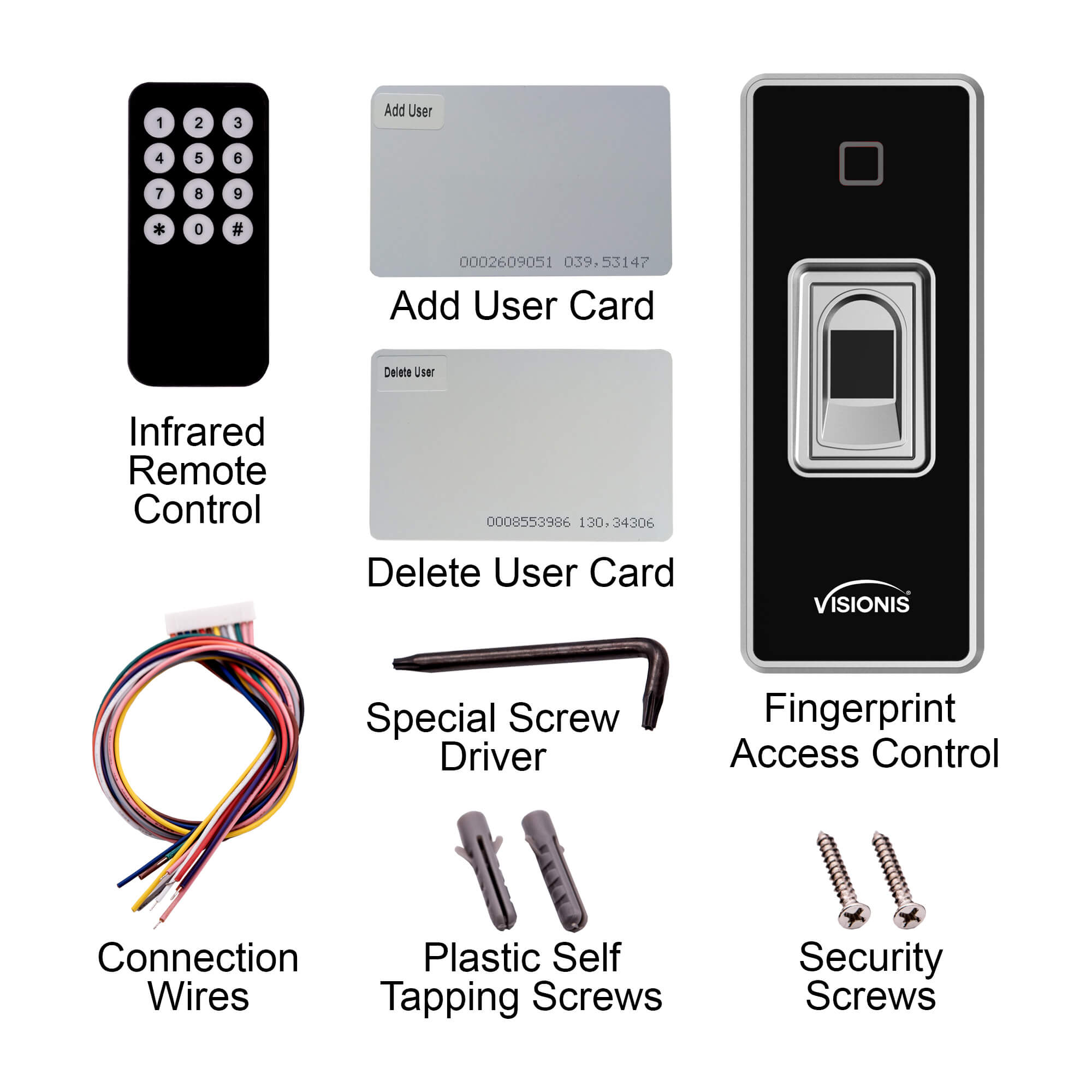 Standalone Fingerprint Access Control, Visionis VIS-3024, IP68-rated biometric reader with mini controller