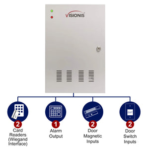 Two Doors + Network Access Control Panel + Controller Board With Cabinet VIS-AXESS-2D-ETL