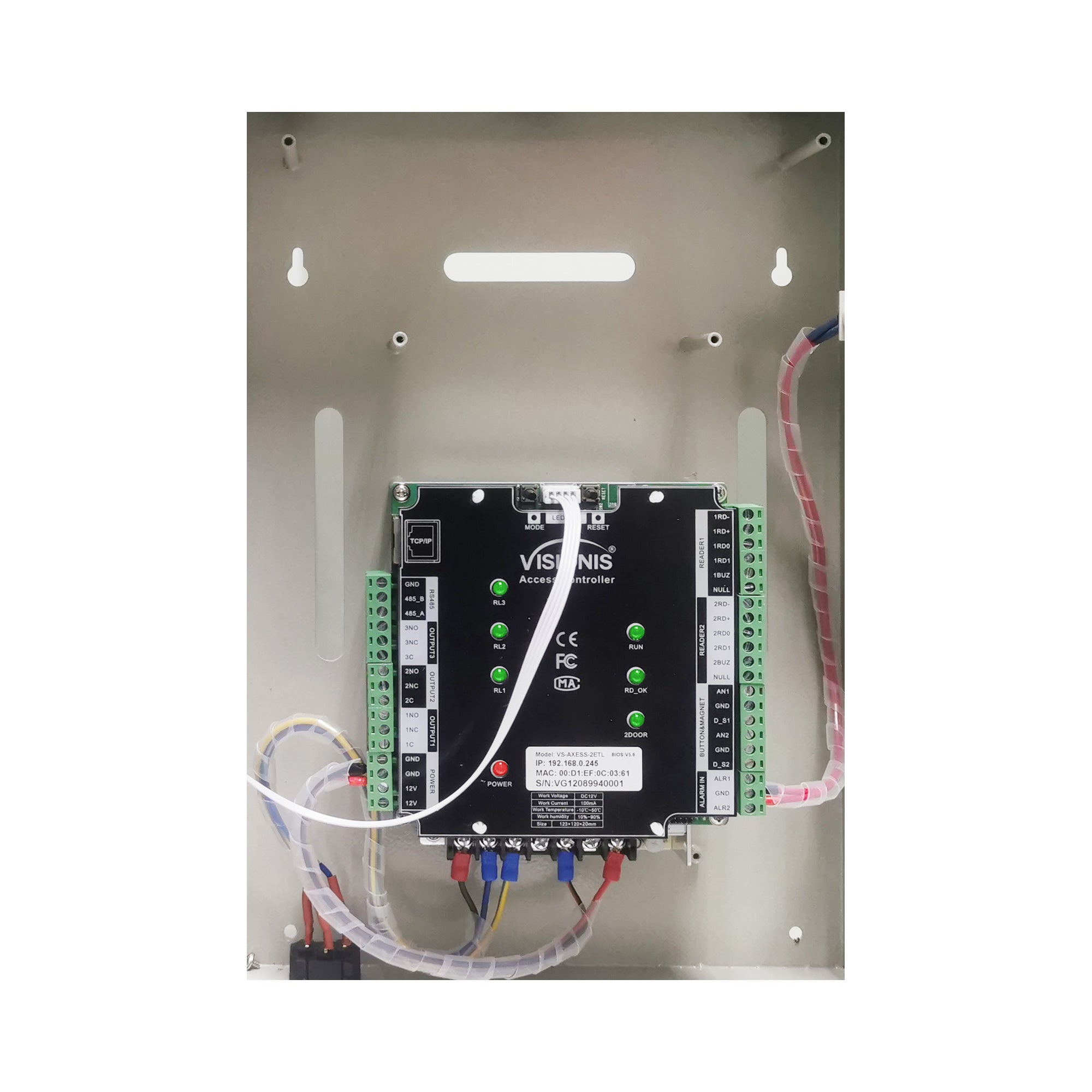 Two Doors + Network Access Control Panel + Controller Board With Cabinet VIS-AXESS-2D-ETL