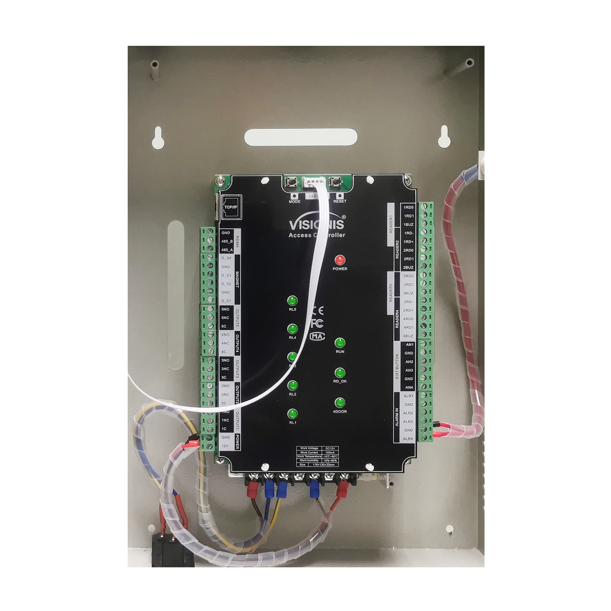 Four Doors + Network Access Control Panel + Controller Board With Cabinet VIS-AXESS-4D-ETL